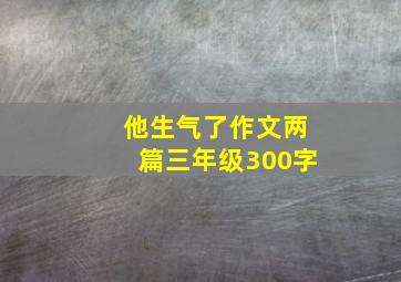 他生气了作文两篇三年级300字