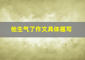 他生气了作文具体描写