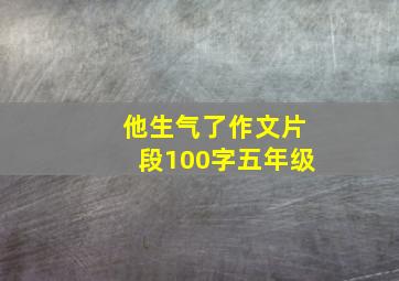 他生气了作文片段100字五年级