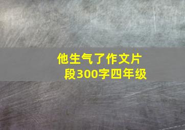 他生气了作文片段300字四年级