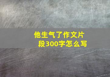 他生气了作文片段300字怎么写