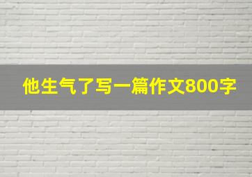 他生气了写一篇作文800字