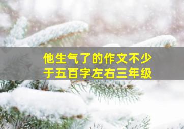 他生气了的作文不少于五百字左右三年级