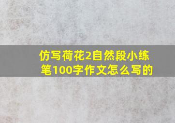 仿写荷花2自然段小练笔100字作文怎么写的