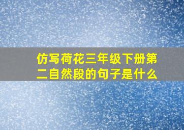 仿写荷花三年级下册第二自然段的句子是什么