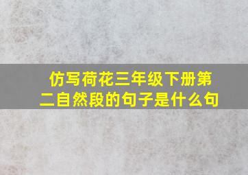 仿写荷花三年级下册第二自然段的句子是什么句