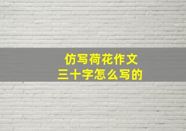 仿写荷花作文三十字怎么写的