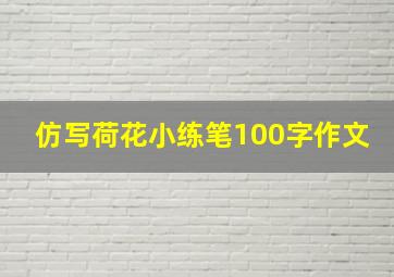 仿写荷花小练笔100字作文