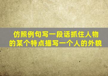 仿照例句写一段话抓住人物的某个特点描写一个人的外貌