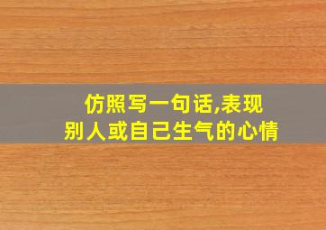 仿照写一句话,表现别人或自己生气的心情