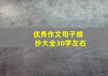 优秀作文句子摘抄大全30字左右