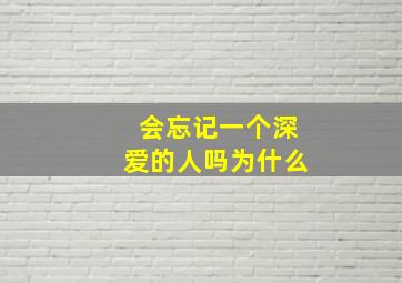 会忘记一个深爱的人吗为什么