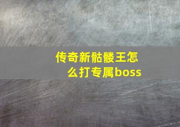 传奇新骷髅王怎么打专属boss