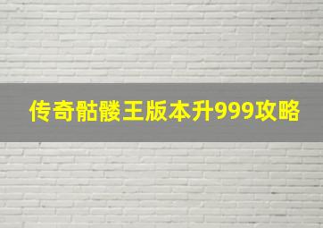 传奇骷髅王版本升999攻略