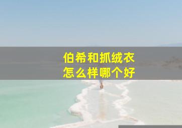 伯希和抓绒衣怎么样哪个好