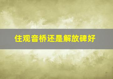 住观音桥还是解放碑好