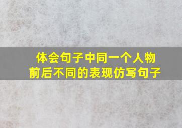 体会句子中同一个人物前后不同的表现仿写句子