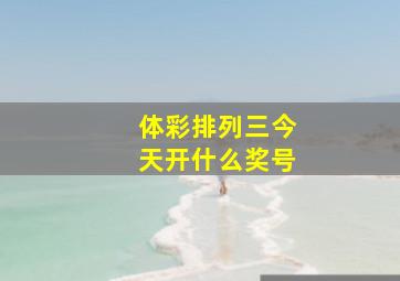 体彩排列三今天开什么奖号