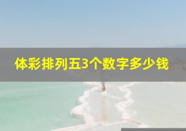 体彩排列五3个数字多少钱