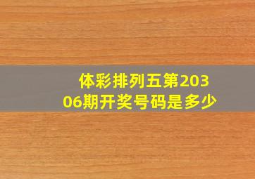 体彩排列五第20306期开奖号码是多少