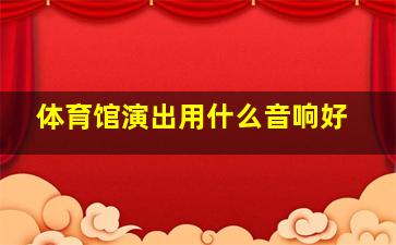 体育馆演出用什么音响好