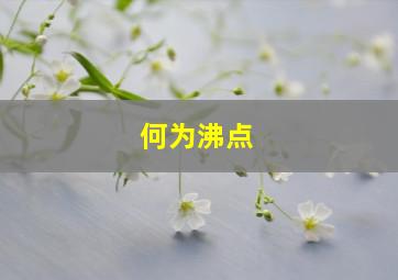 何为沸点