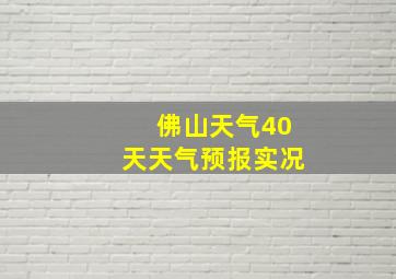 佛山天气40天天气预报实况