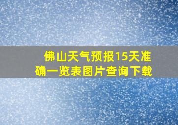 佛山天气预报15天准确一览表图片查询下载