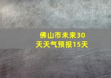 佛山市未来30天天气预报15天