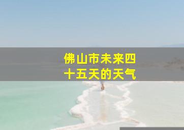 佛山市未来四十五天的天气