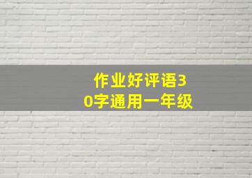 作业好评语30字通用一年级