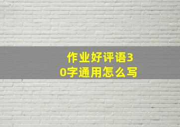 作业好评语30字通用怎么写