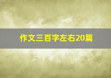 作文三百字左右20篇