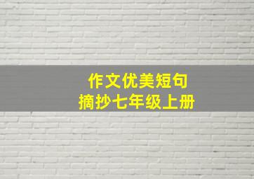 作文优美短句摘抄七年级上册