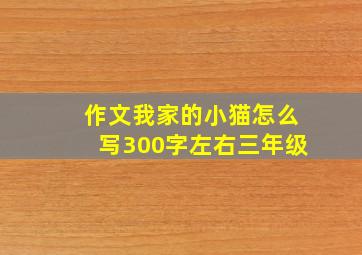 作文我家的小猫怎么写300字左右三年级