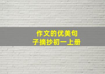 作文的优美句子摘抄初一上册