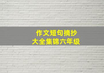 作文短句摘抄大全集锦六年级