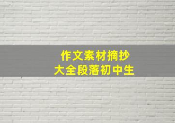 作文素材摘抄大全段落初中生