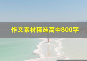 作文素材精选高中800字