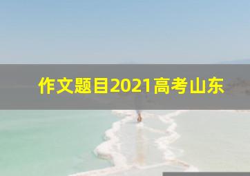 作文题目2021高考山东