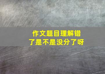 作文题目理解错了是不是没分了呀