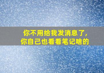 你不用给我发消息了,你自己也看看笔记啥的