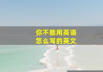 你不能用英语怎么写的英文