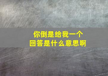 你倒是给我一个回答是什么意思啊