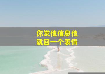 你发他信息他就回一个表情