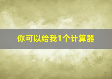 你可以给我1个计算器