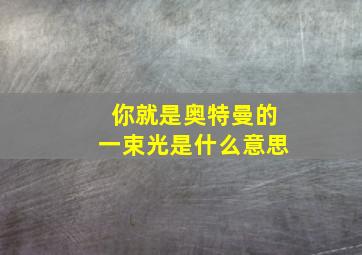 你就是奥特曼的一束光是什么意思