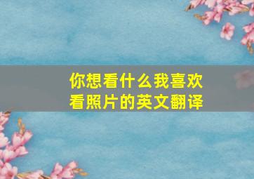 你想看什么我喜欢看照片的英文翻译