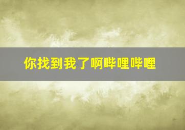 你找到我了啊哔哩哔哩