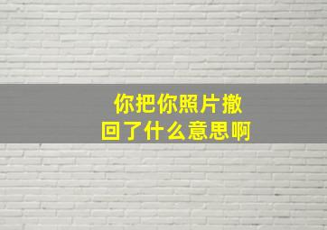 你把你照片撤回了什么意思啊